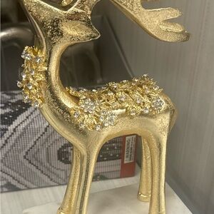 Gold Reindeer Holiday Decoration